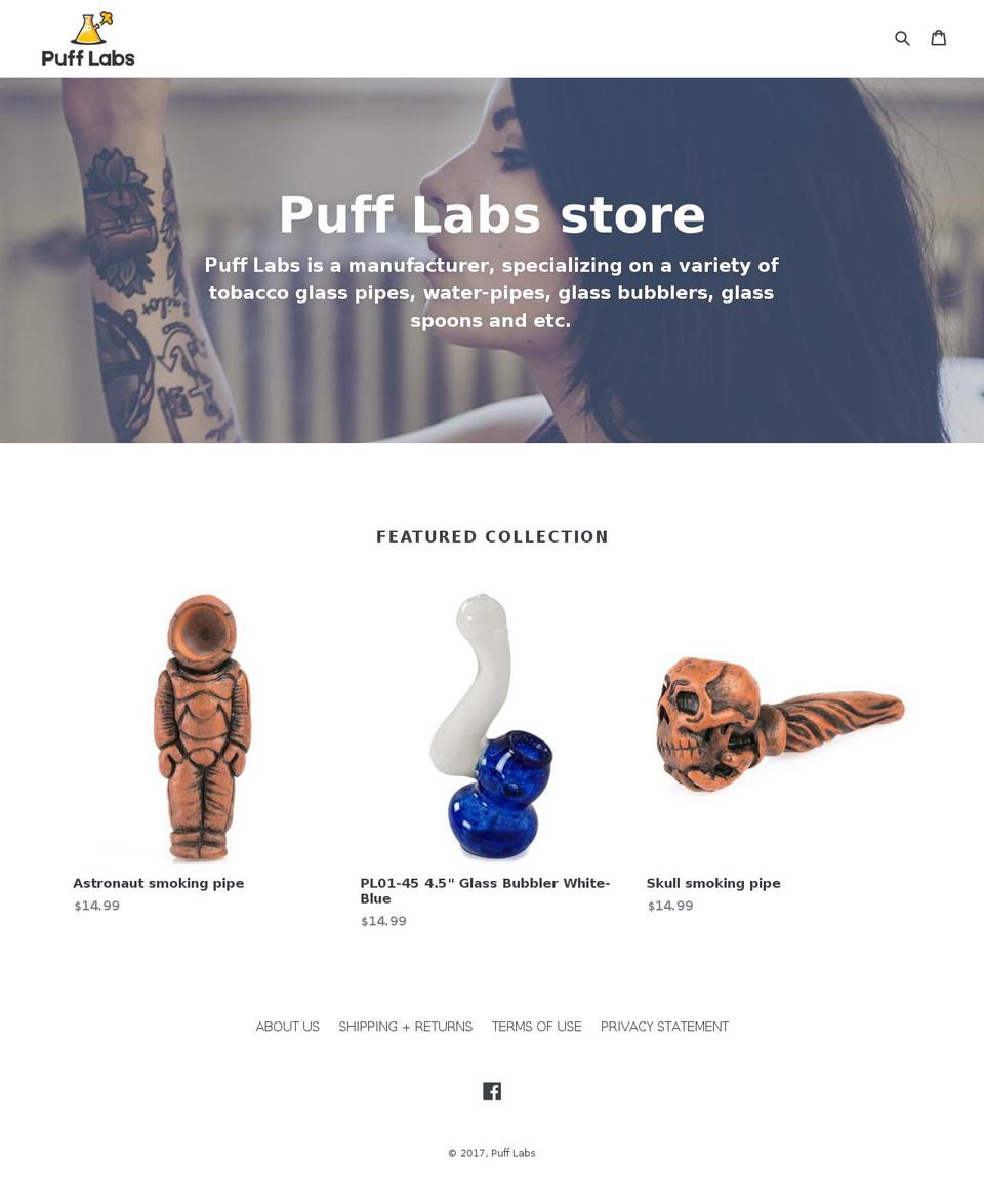 puff-labs.com shopify website screenshot