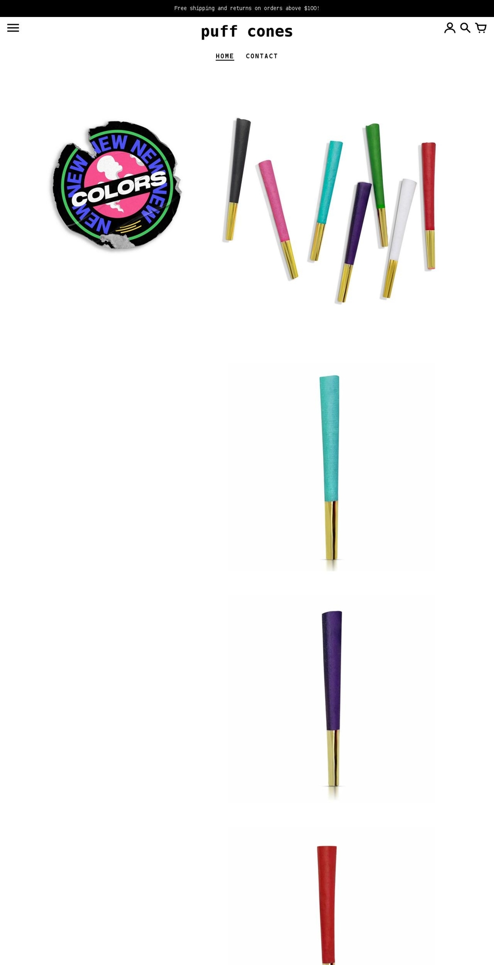 puffcones.com — Shopify storefront screenshot
