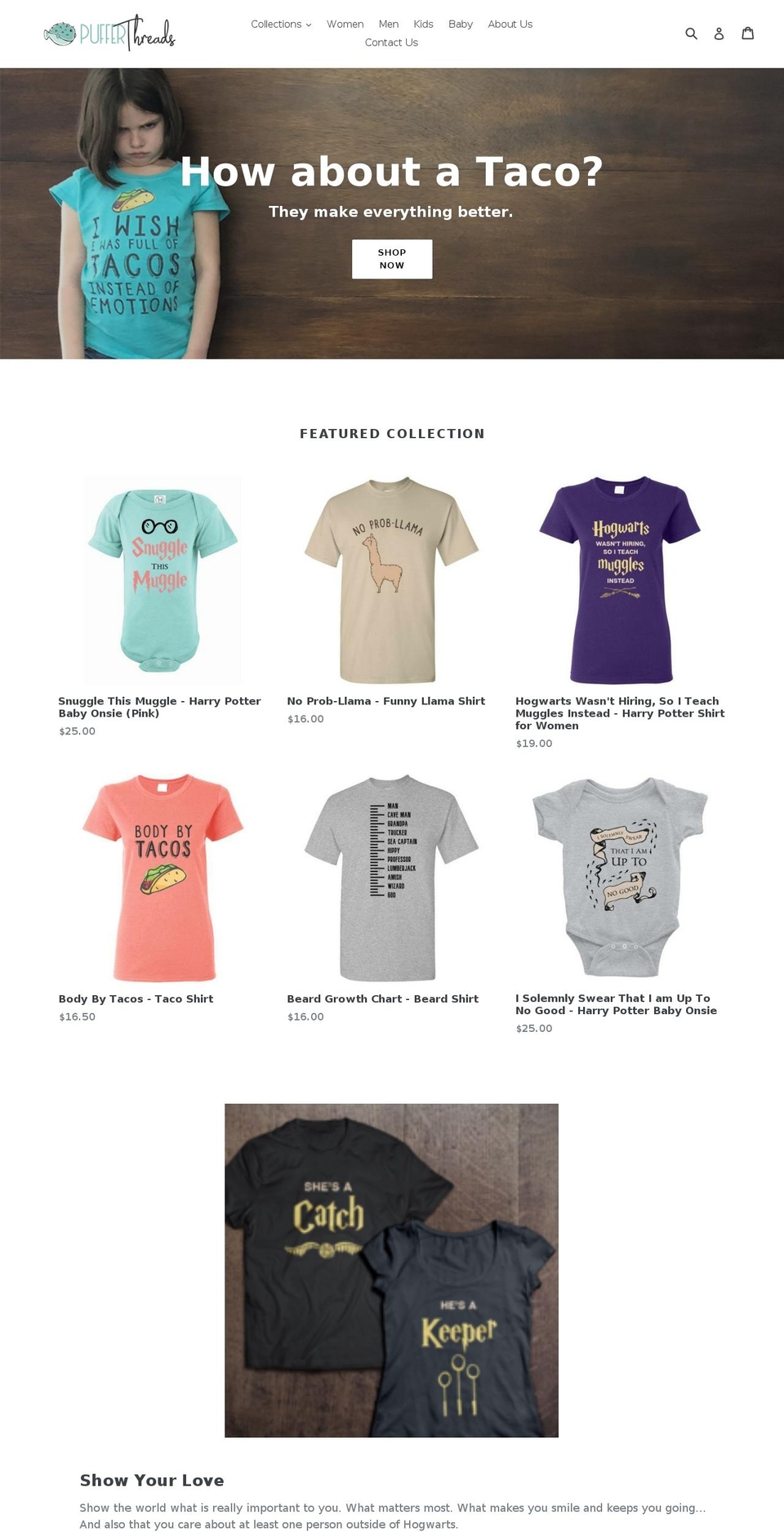 pufferthreads.com — Shopify storefront screenshot