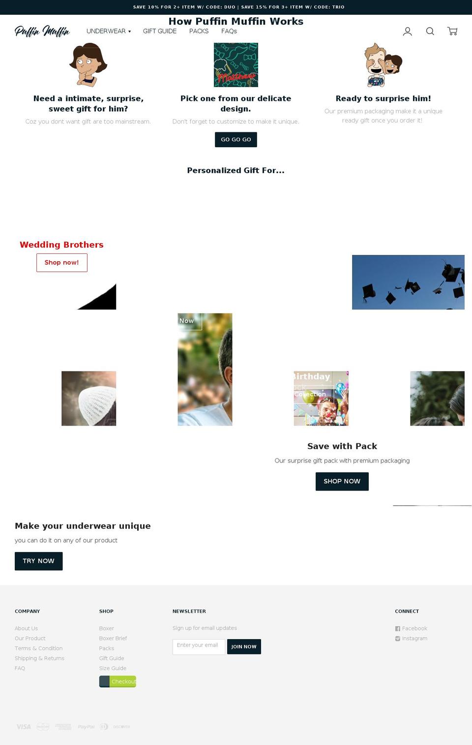 puffin-muffin.com — Shopify storefront screenshot