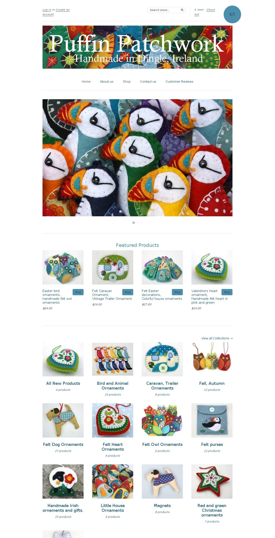 puffinpatchwork.com shopify website screenshot