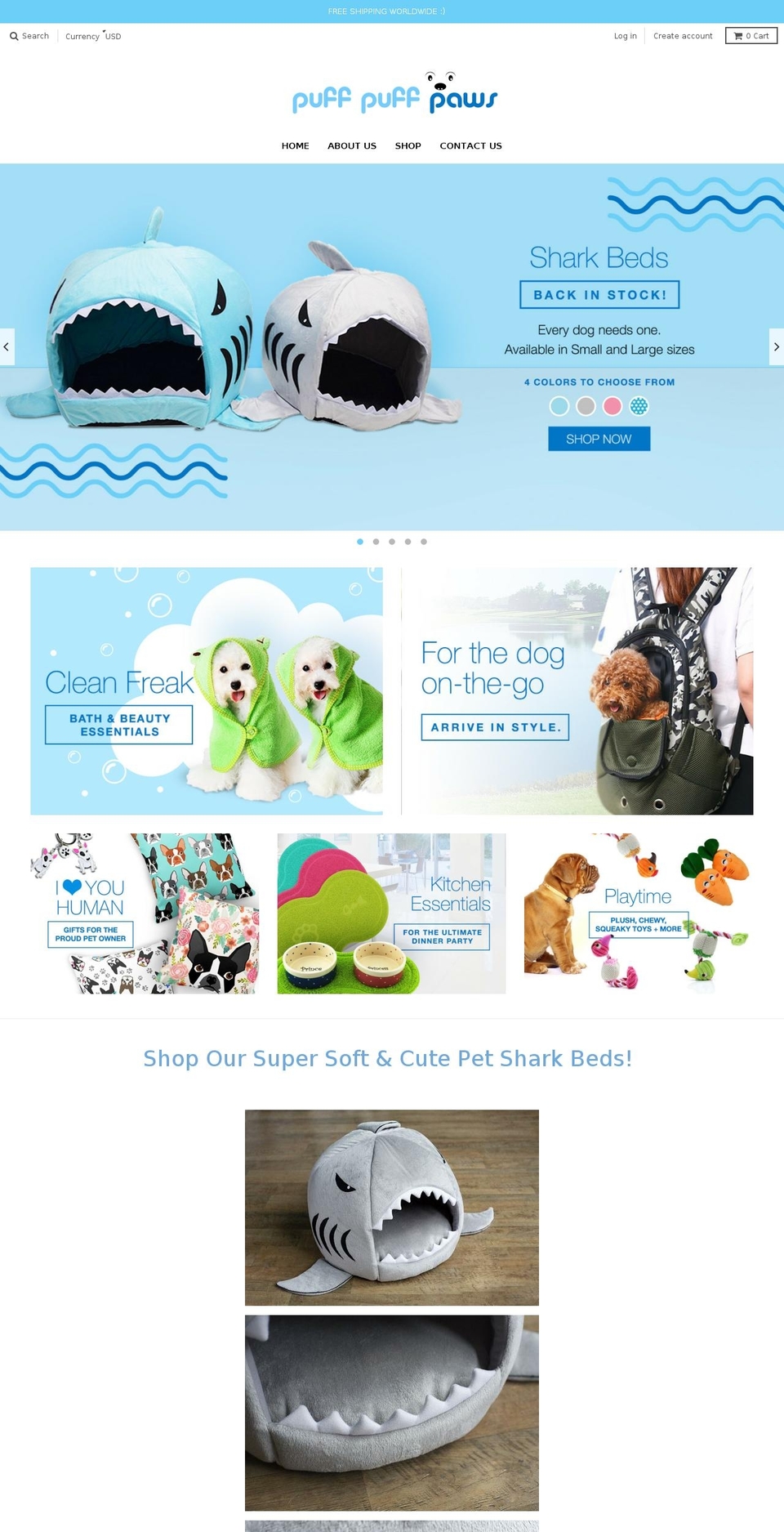 puffpuffpaws.com shopify website screenshot