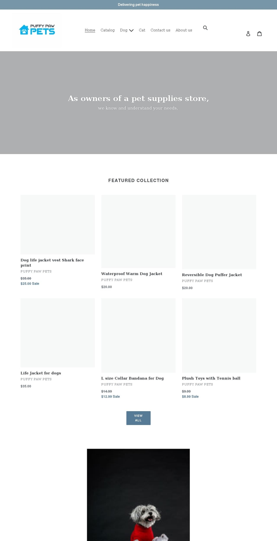 puffypawpets.com shopify website screenshot