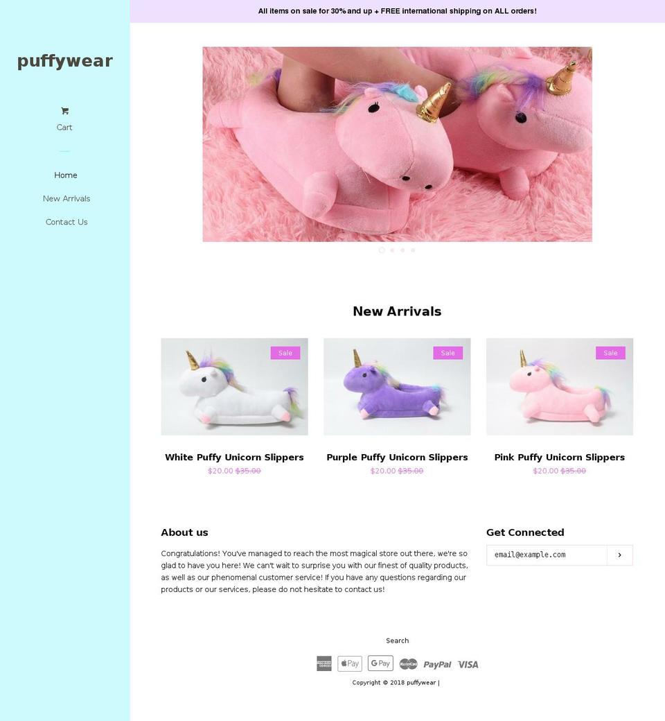 puffywear.com — Shopify storefront screenshot