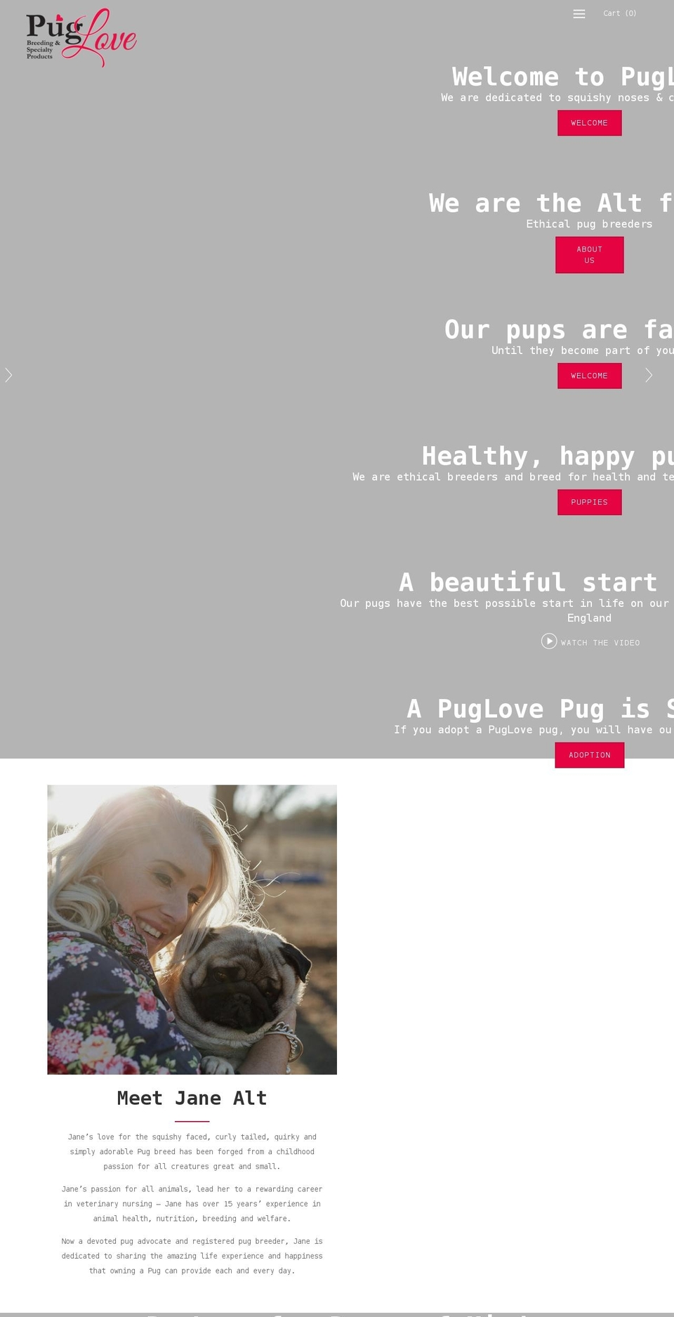 puglove.com.au shopify website screenshot