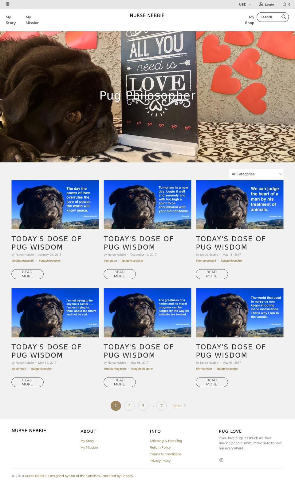 Turbo 2.2 Shopify theme site example pugphilosopher.com