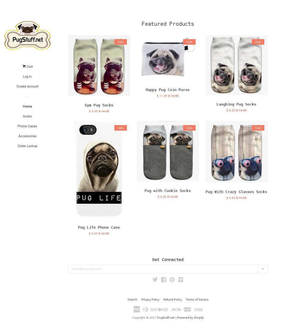 pugstuff.net shopify website screenshot