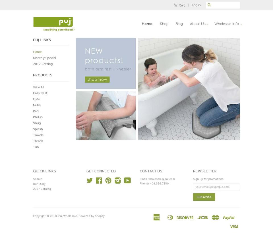 puj-wholesale.com — Shopify storefront screenshot