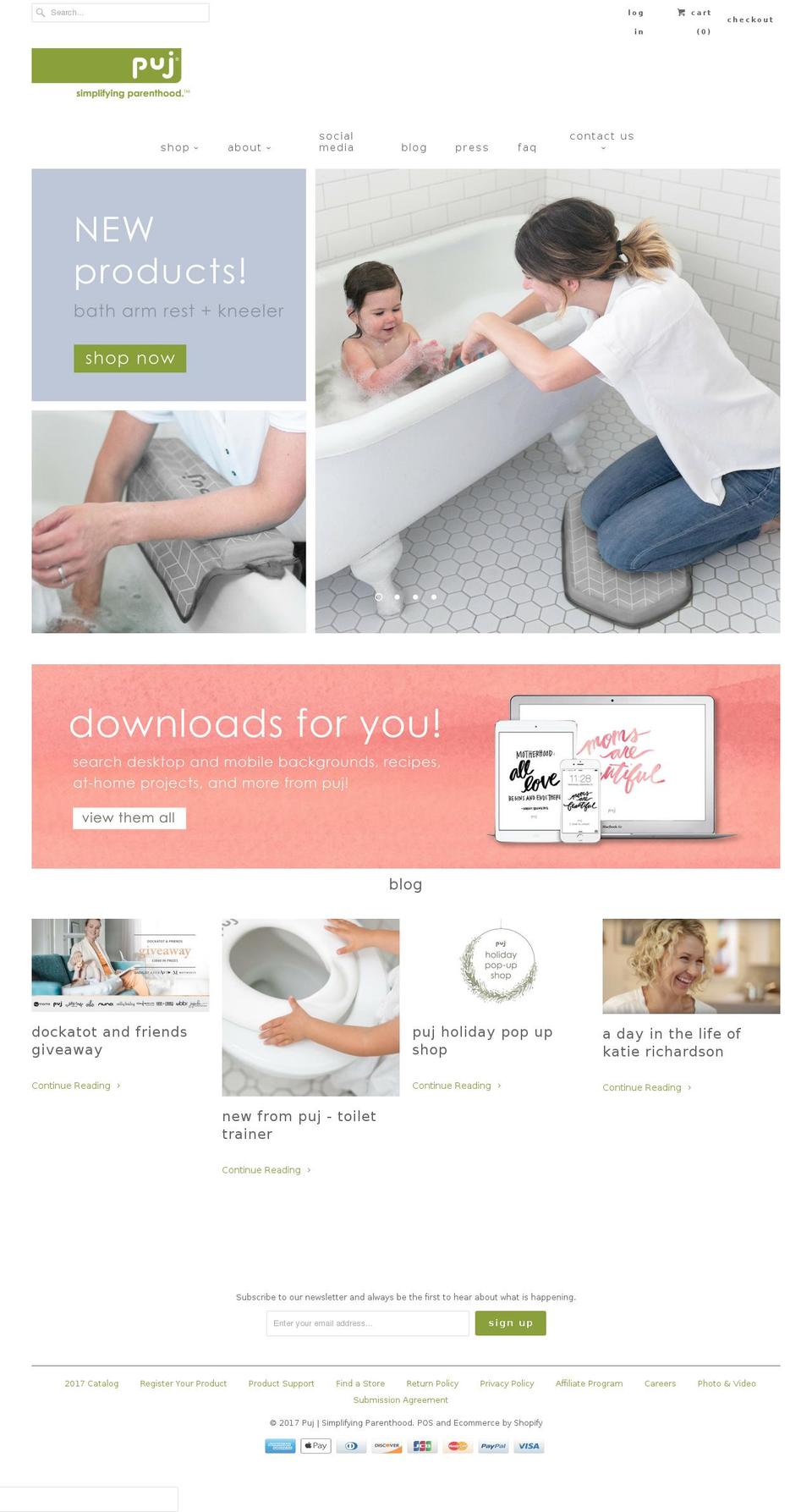 pujbaby.com shopify website screenshot