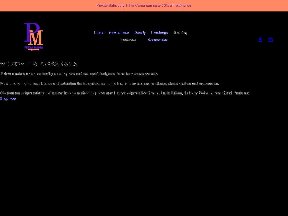 pukkamania.com shopify website screenshot