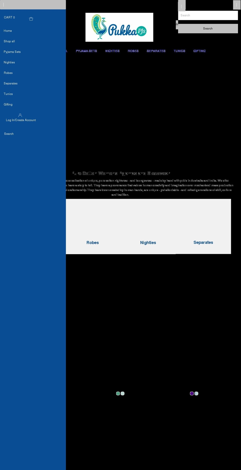 pukkapjs.com.au shopify website screenshot