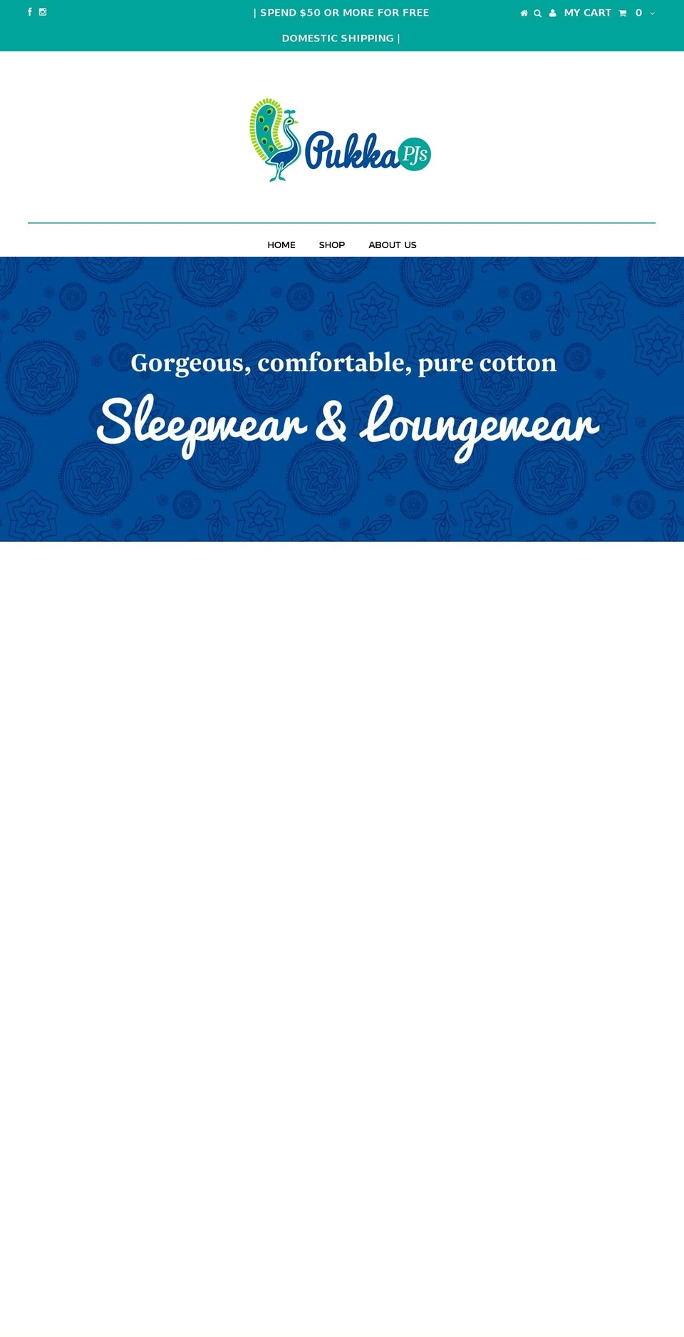 pukkapjs.com — Shopify storefront screenshot