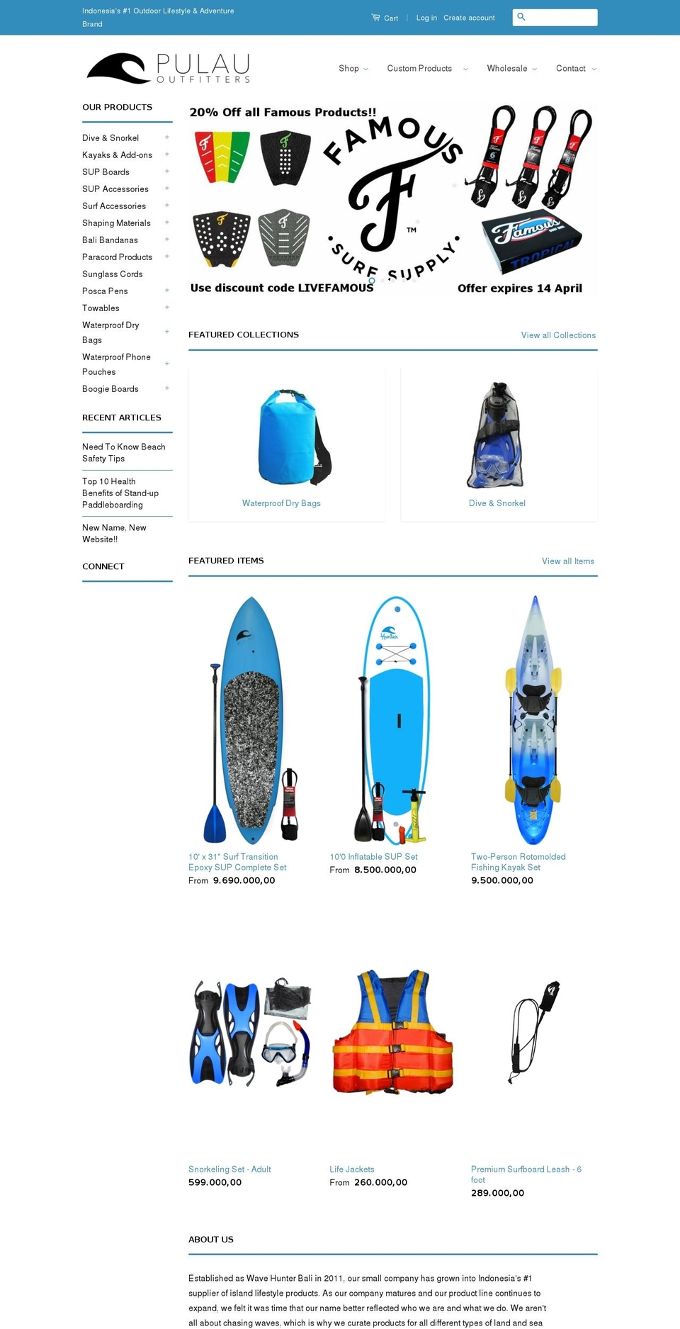 pulauoutfitters.com shopify website screenshot
