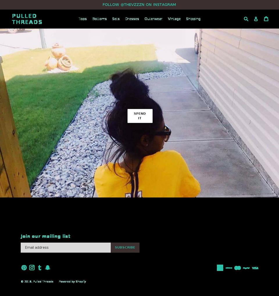 pulledthreads.com — Shopify storefront screenshot