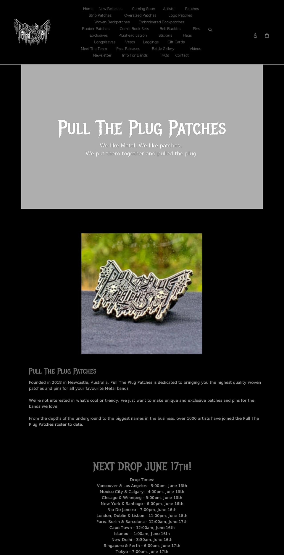 pulltheplugpatches.com shopify website screenshot