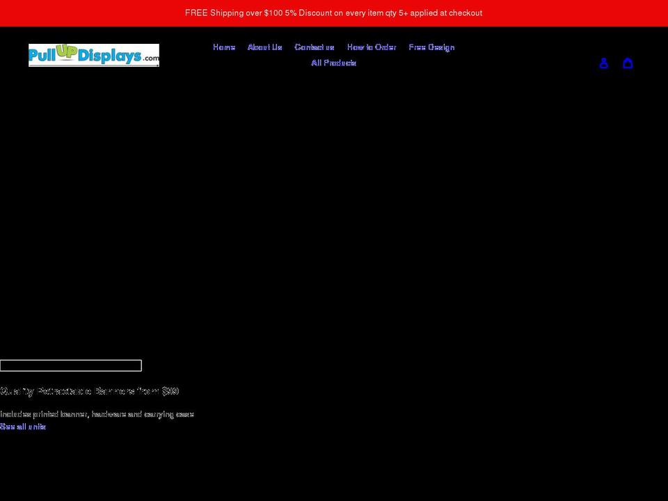 pullupdisplays.com shopify website screenshot