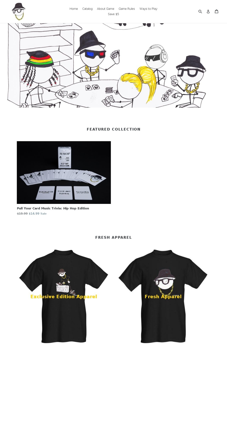 pullyourcardtrivia.com — Shopify storefront screenshot