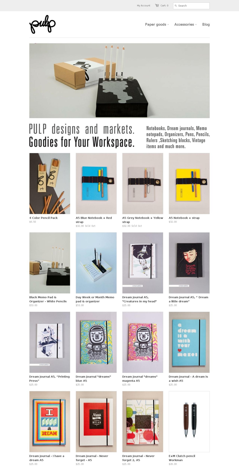 pulp-shop.com shopify website screenshot