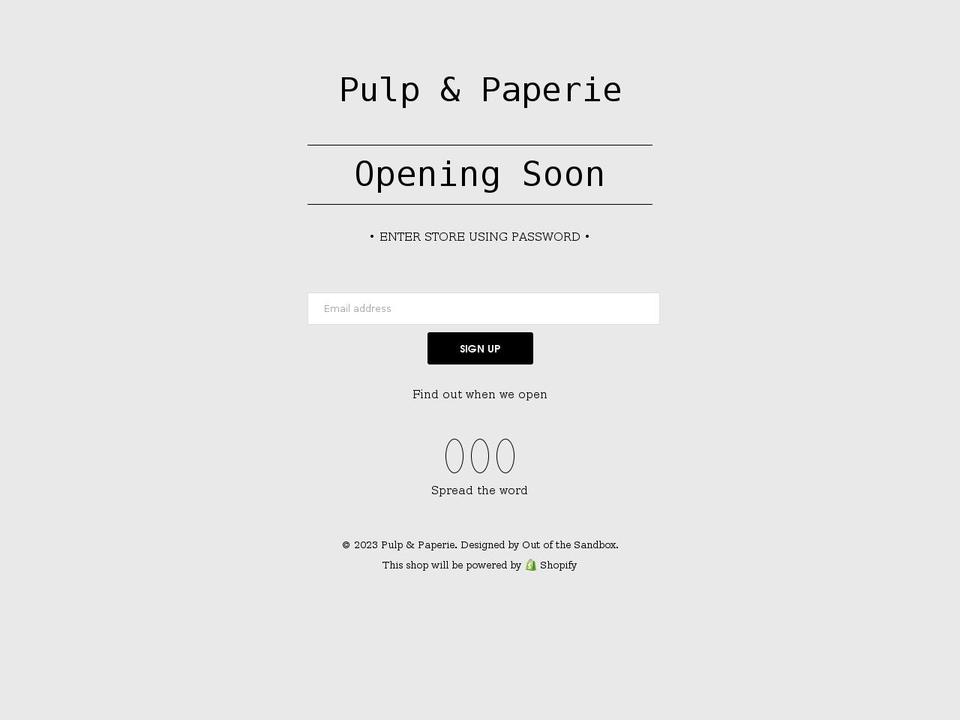 pulpandpaperie.com shopify website screenshot
