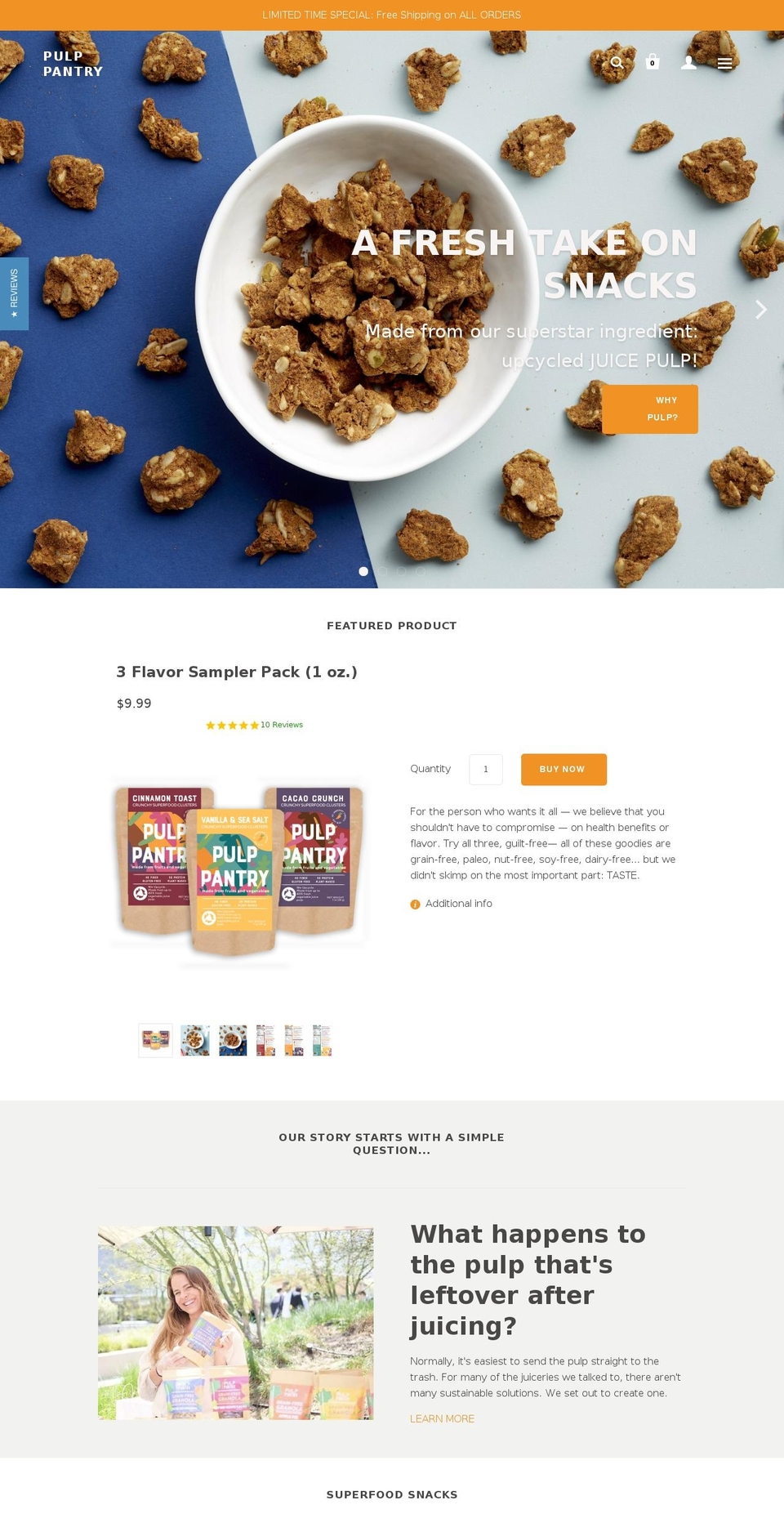 pulppantry.com shopify website screenshot