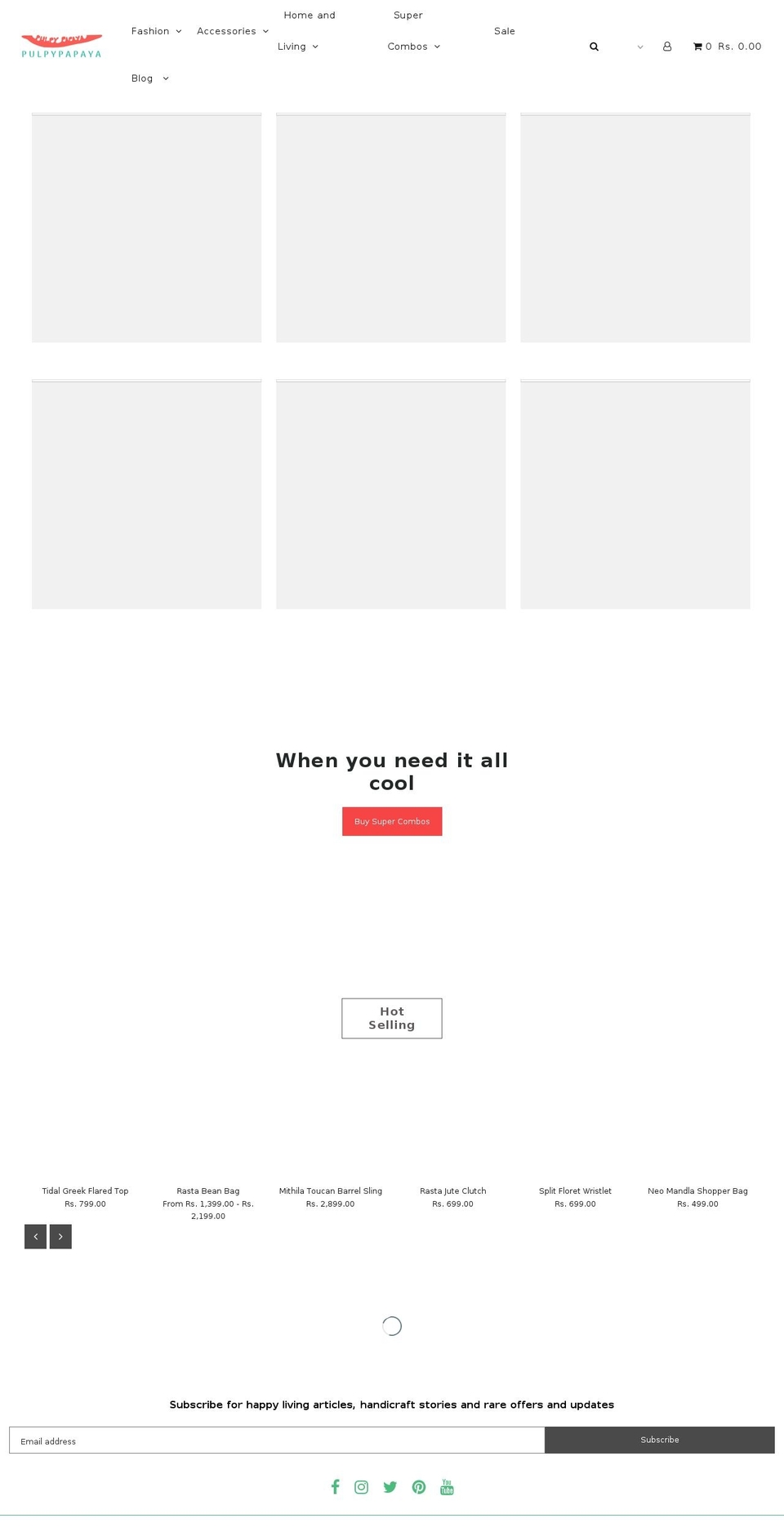 pulpypapaya.com shopify website screenshot