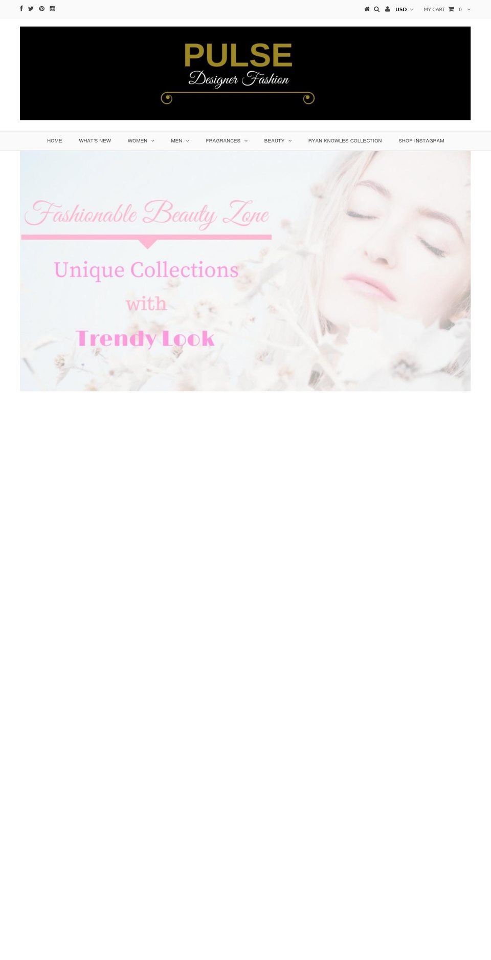 pulsedesignerfashion.com shopify website screenshot