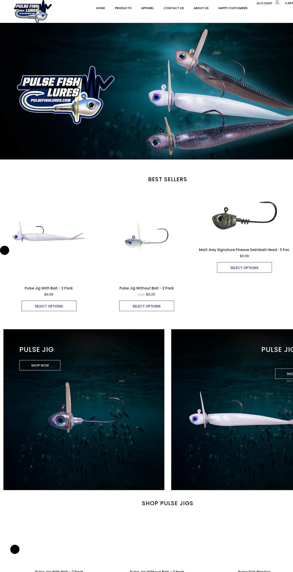 pulsefishlures.com shopify website screenshot