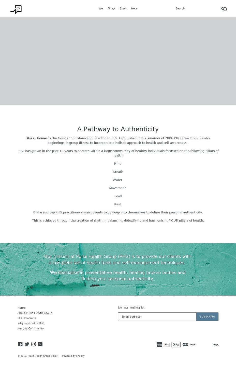 pulsehealthgroup.com — Shopify storefront screenshot