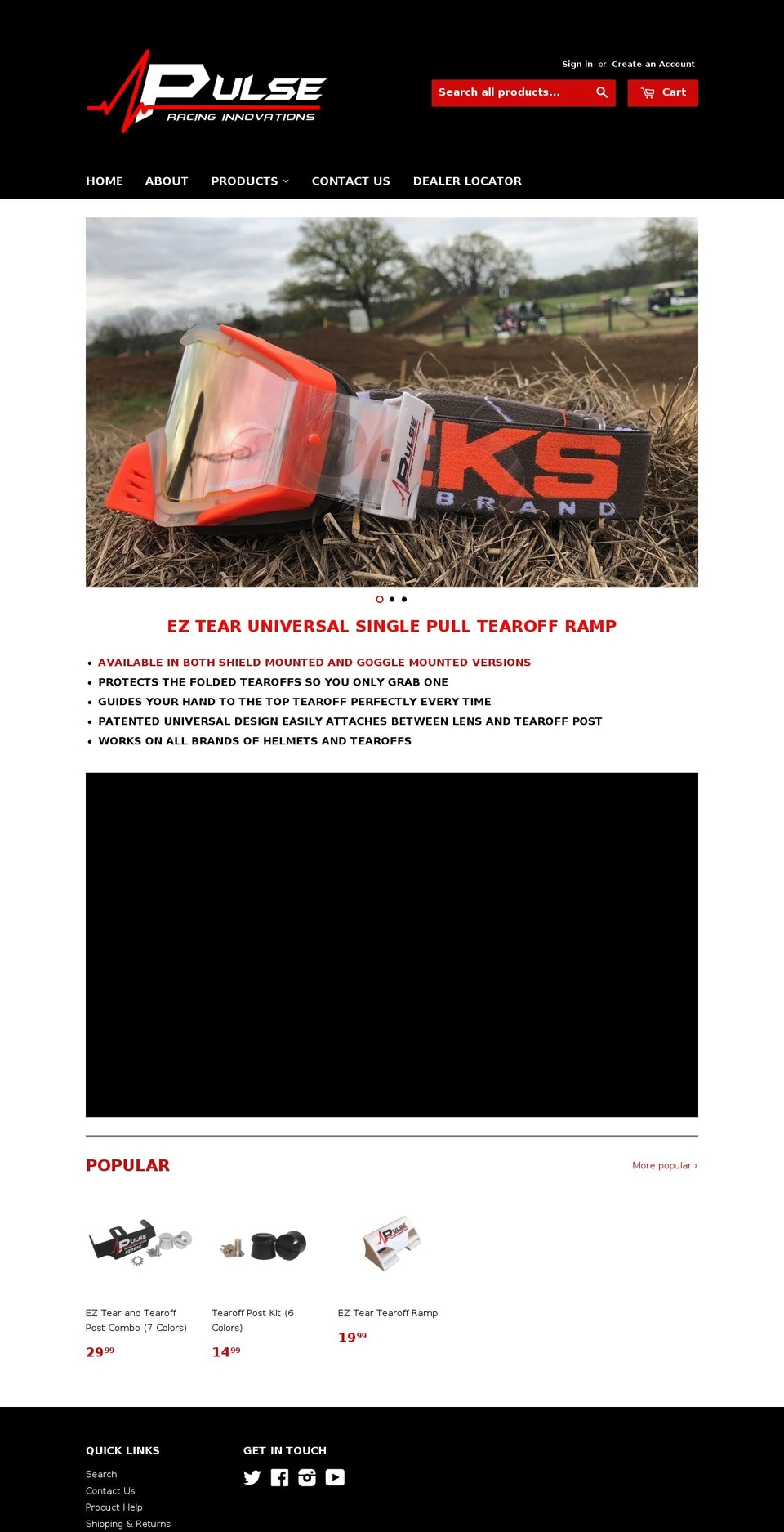 pulseracinginnovations.com shopify website screenshot