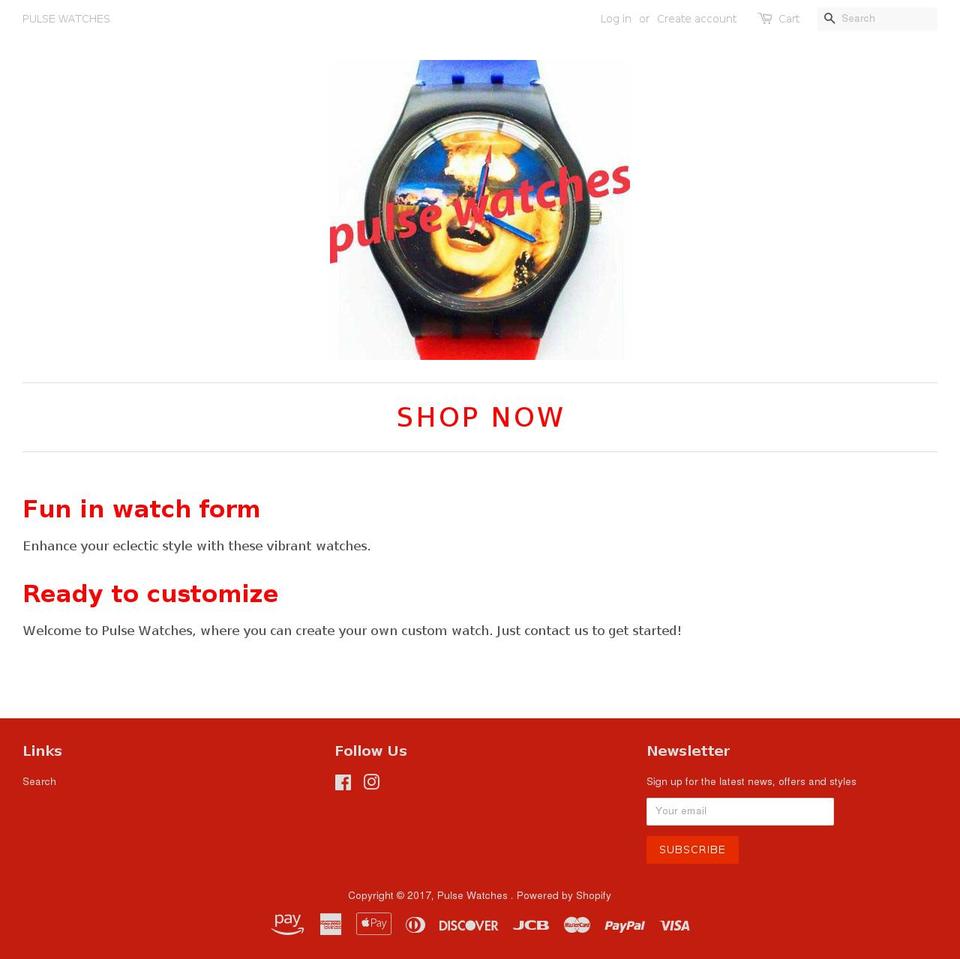 pulsewatches.net shopify website screenshot