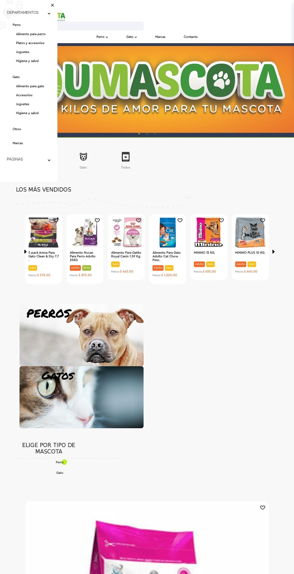 pumascota.com.mx shopify website screenshot