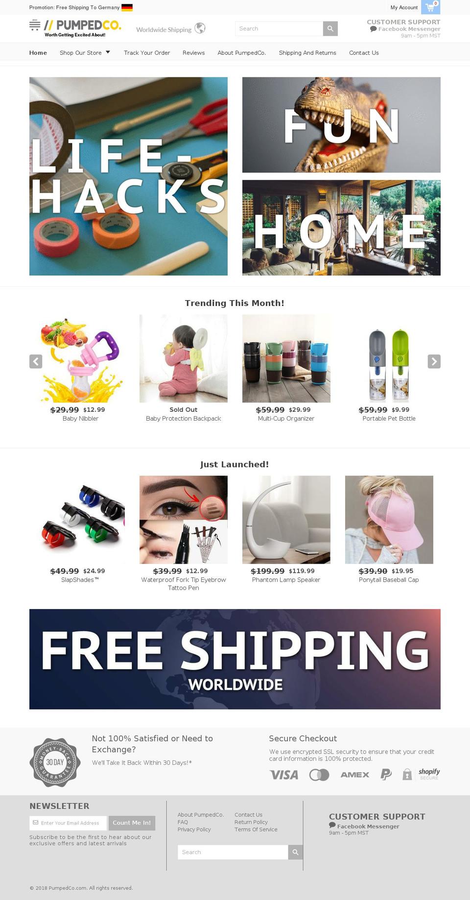 pumpedco.com — Shopify storefront screenshot