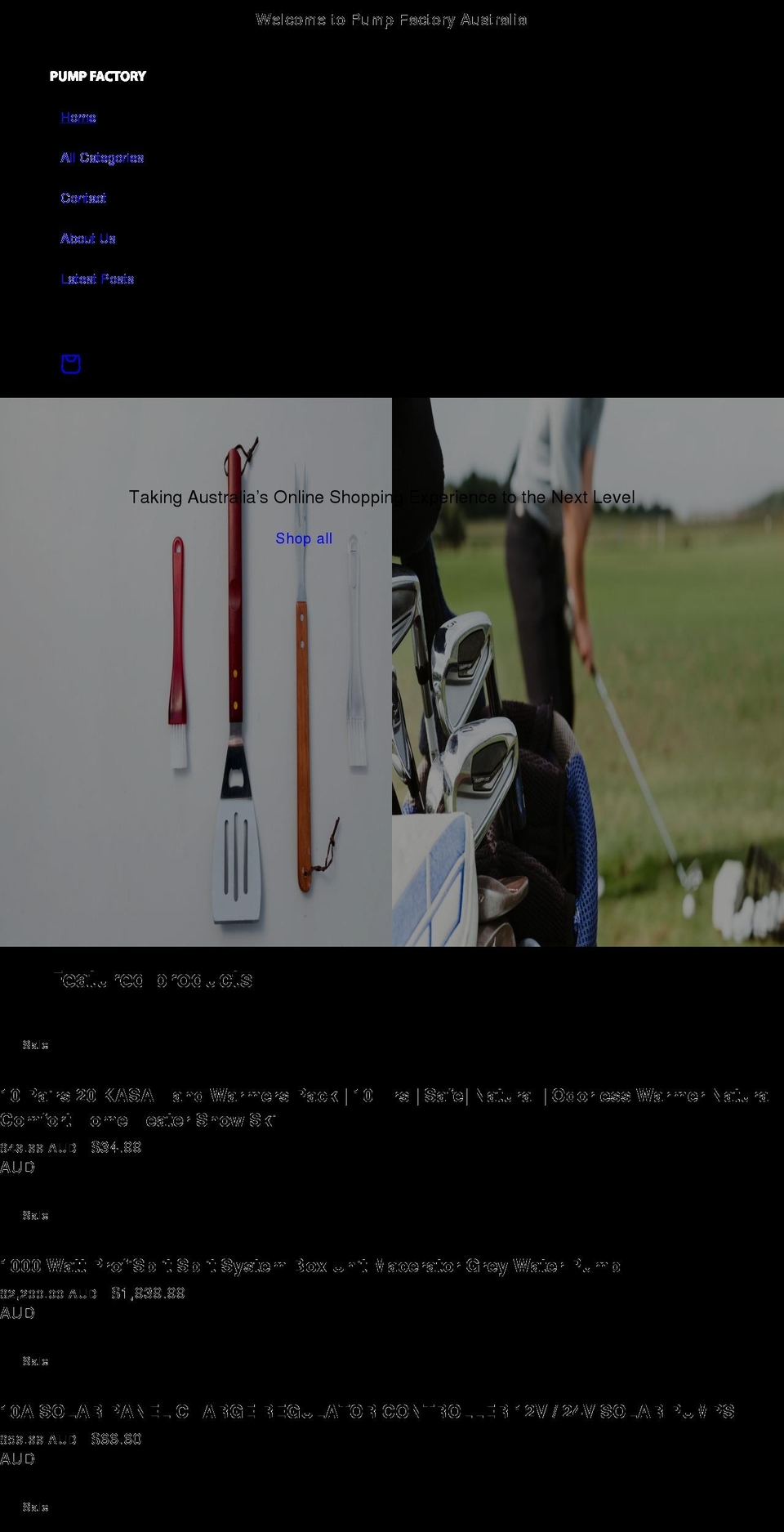 pumpfactory.com.au shopify website screenshot