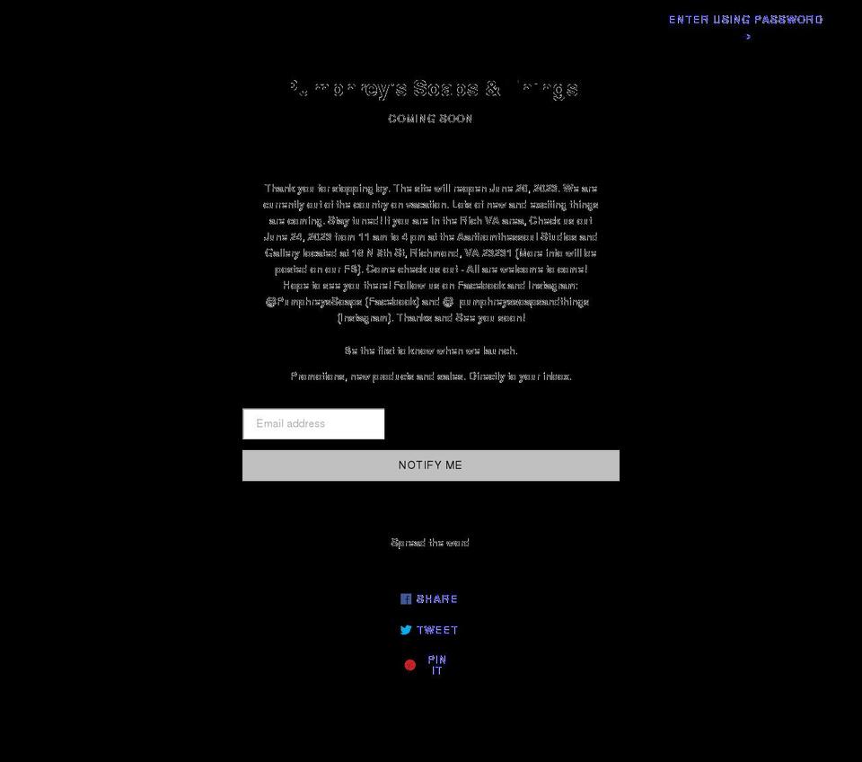 pumphreyssoaps.com shopify website screenshot