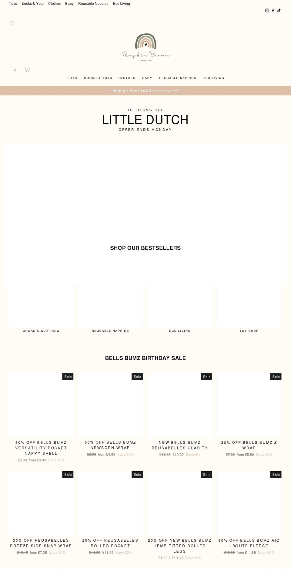 pumpkinbrown.com shopify website screenshot