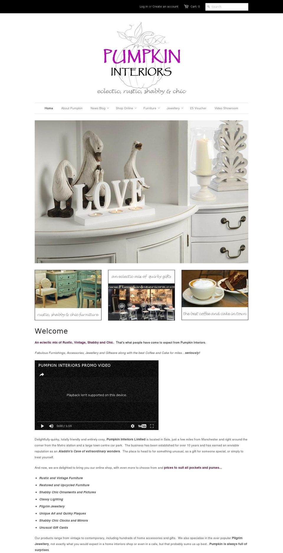 pumpkininteriors.com shopify website screenshot