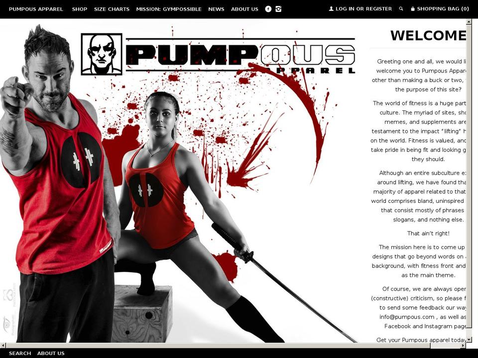 pumpous.com shopify website screenshot