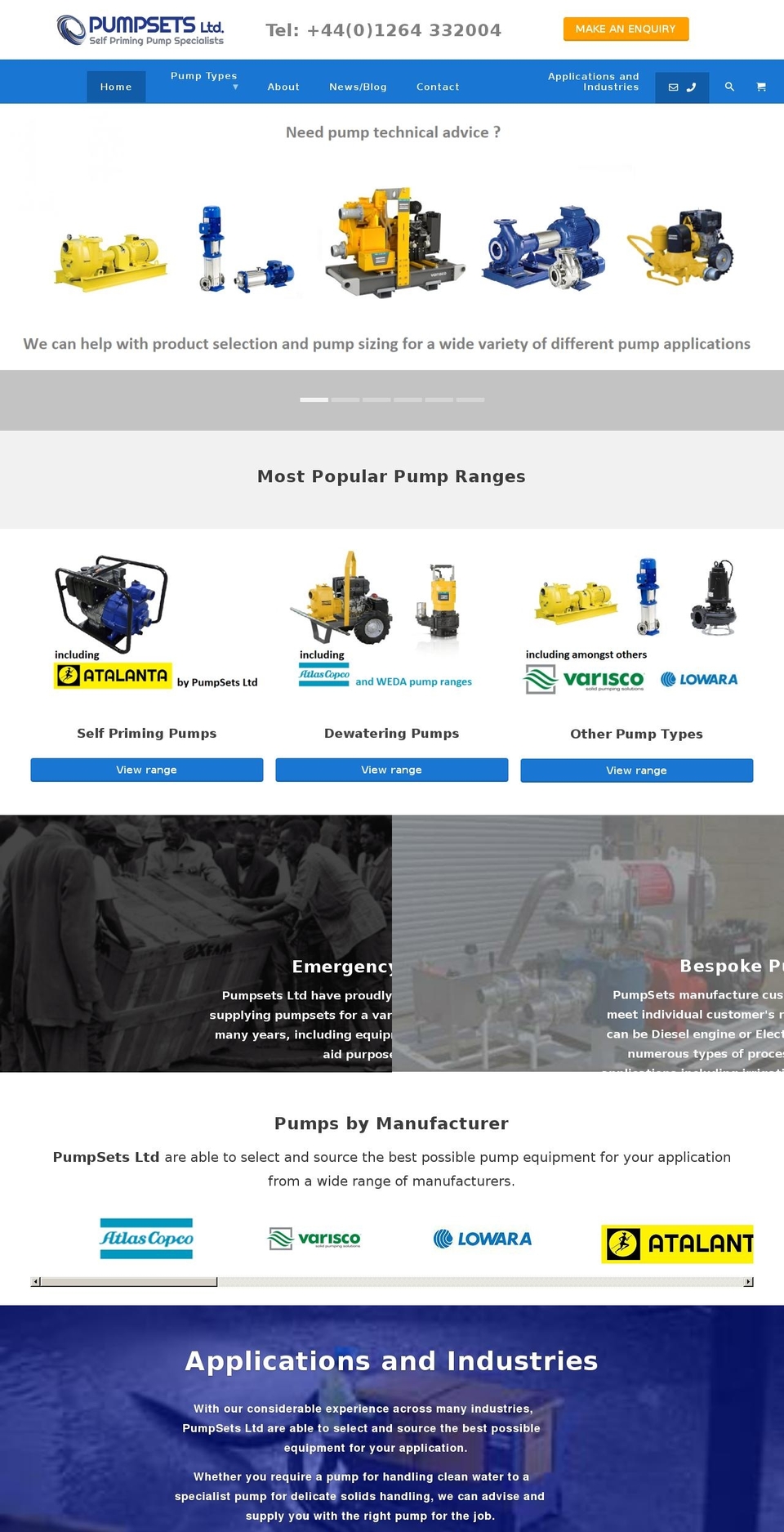 pumpsets.com shopify website screenshot