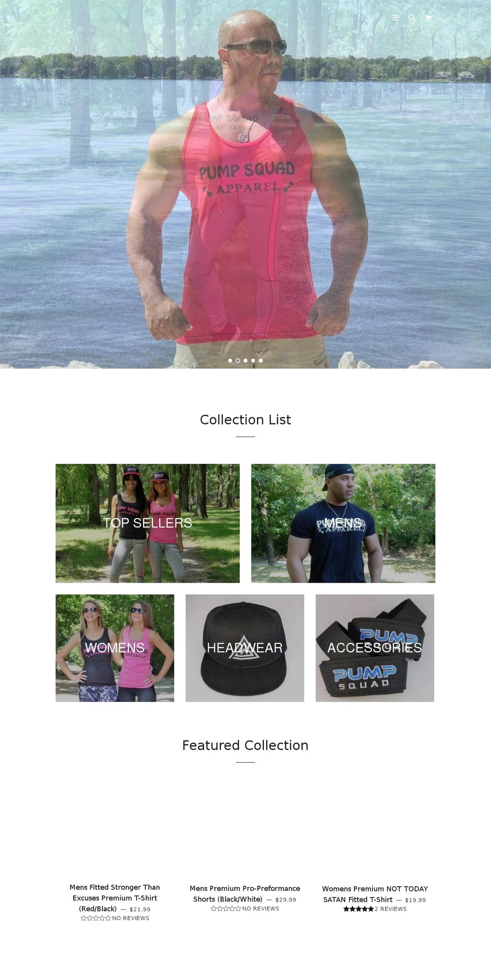 pumpsquadapparel.com — Shopify storefront screenshot