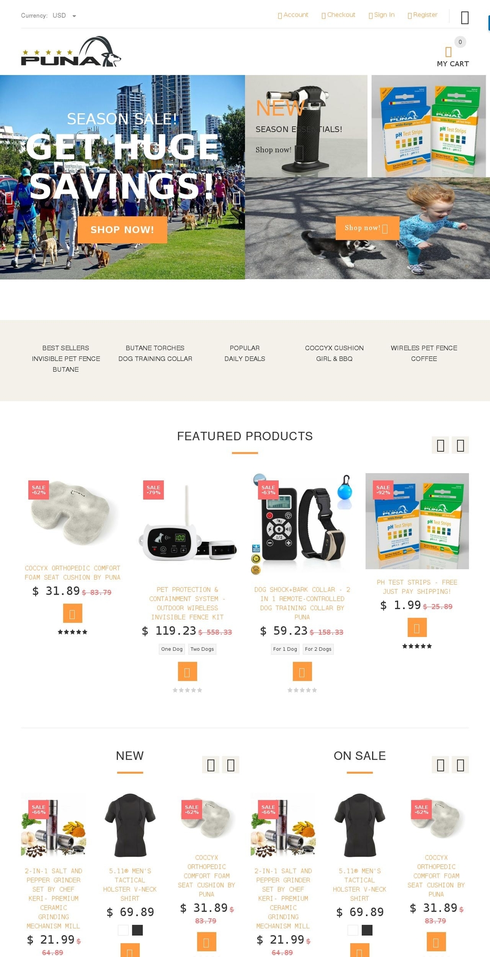 punainc.com shopify website screenshot