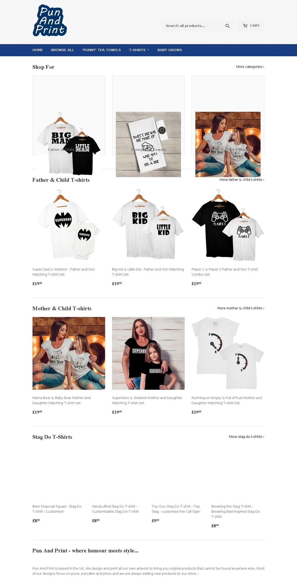 punandprint.com — Shopify storefront screenshot