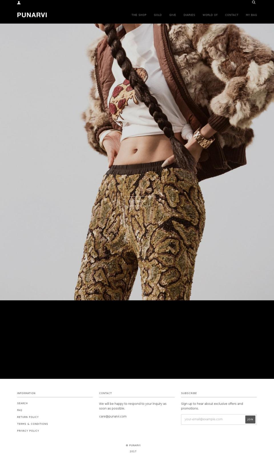 punarvi.com shopify website screenshot