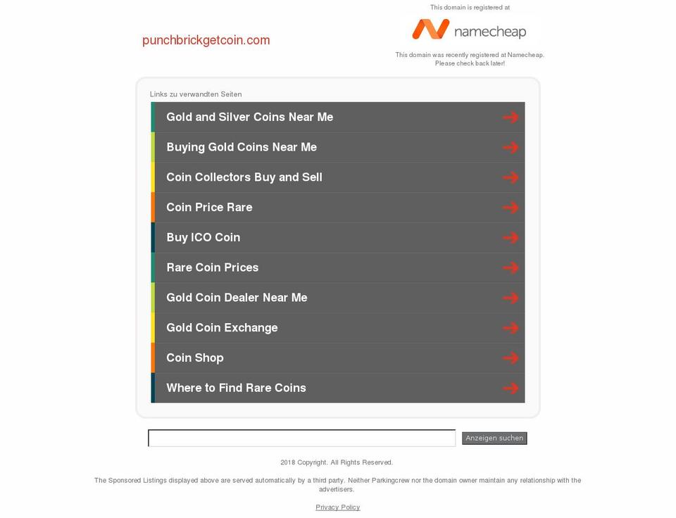 punchbrickgetcoin.com — Shopify storefront screenshot
