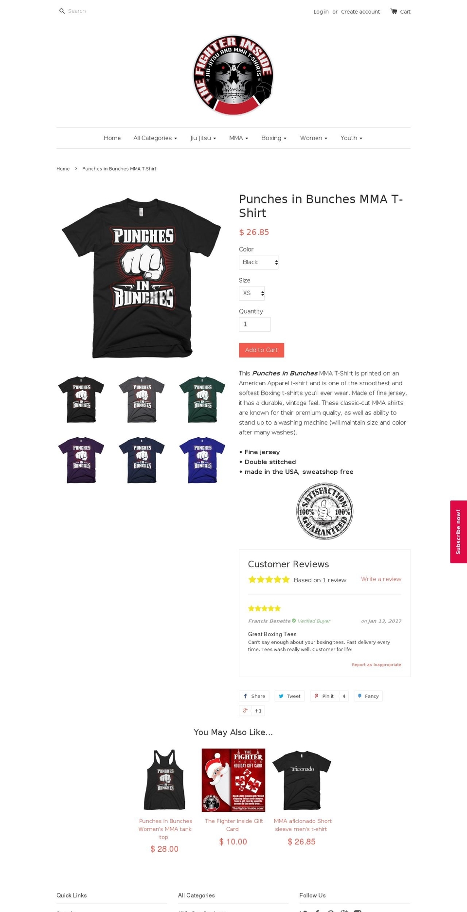 punchesinbunches.com shopify website screenshot
