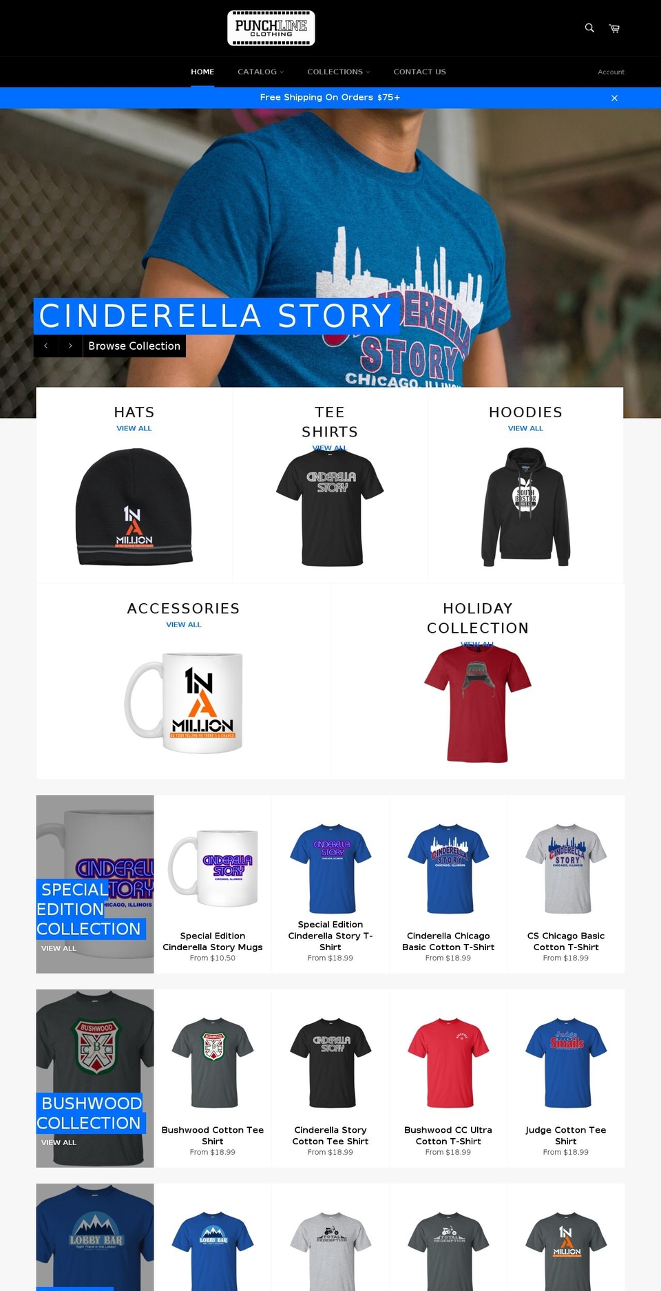 punchlineclothing.com shopify website screenshot