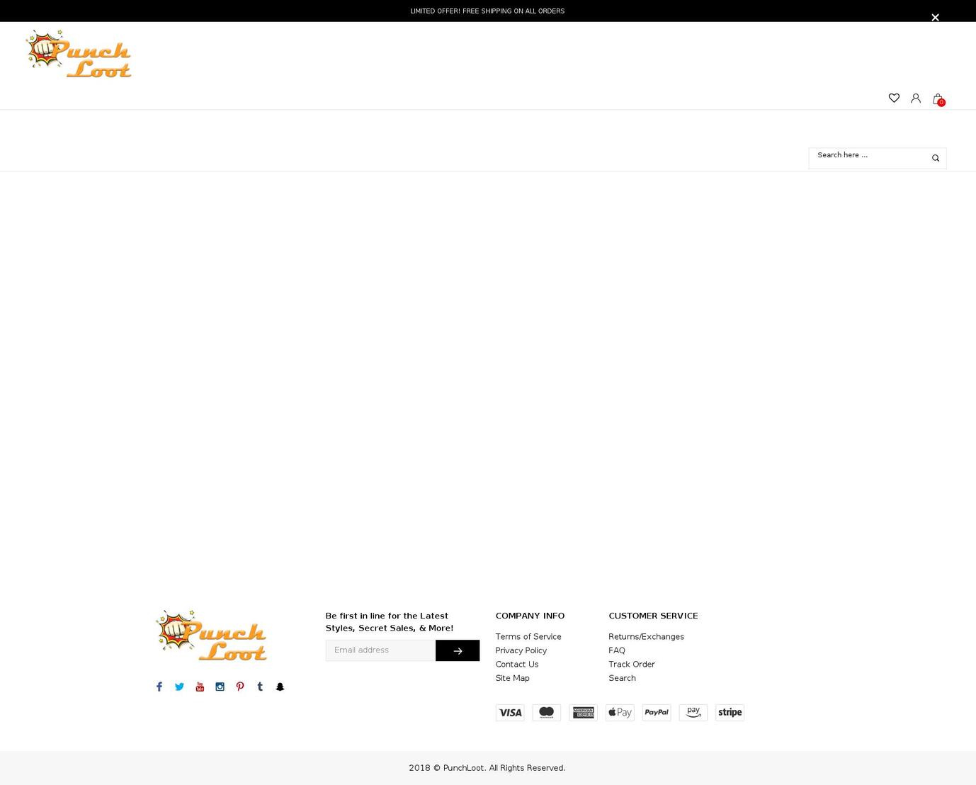 punchloot.com — Shopify storefront screenshot