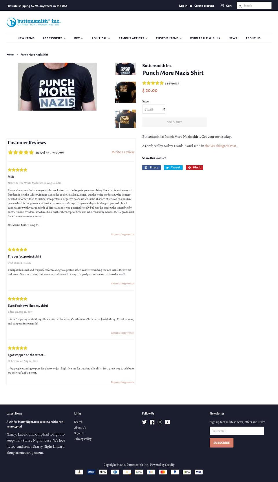 punchmorenazis.com — Shopify storefront screenshot
