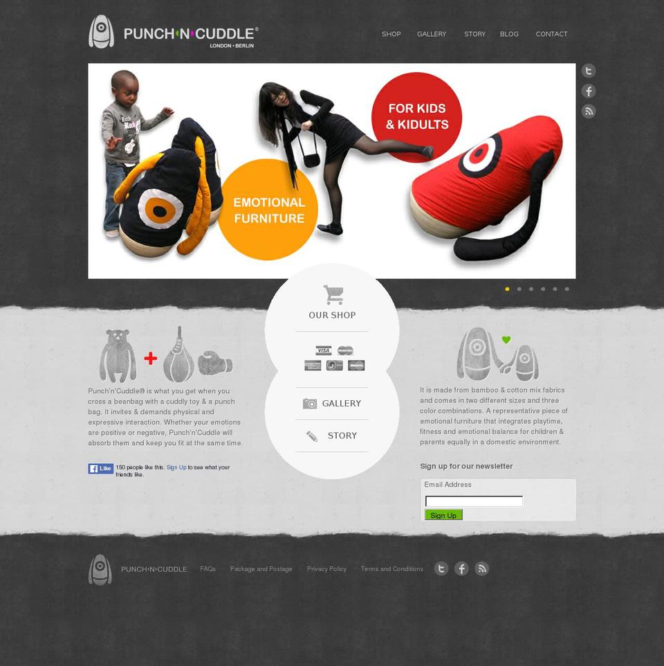 punchncuddle.com shopify website screenshot