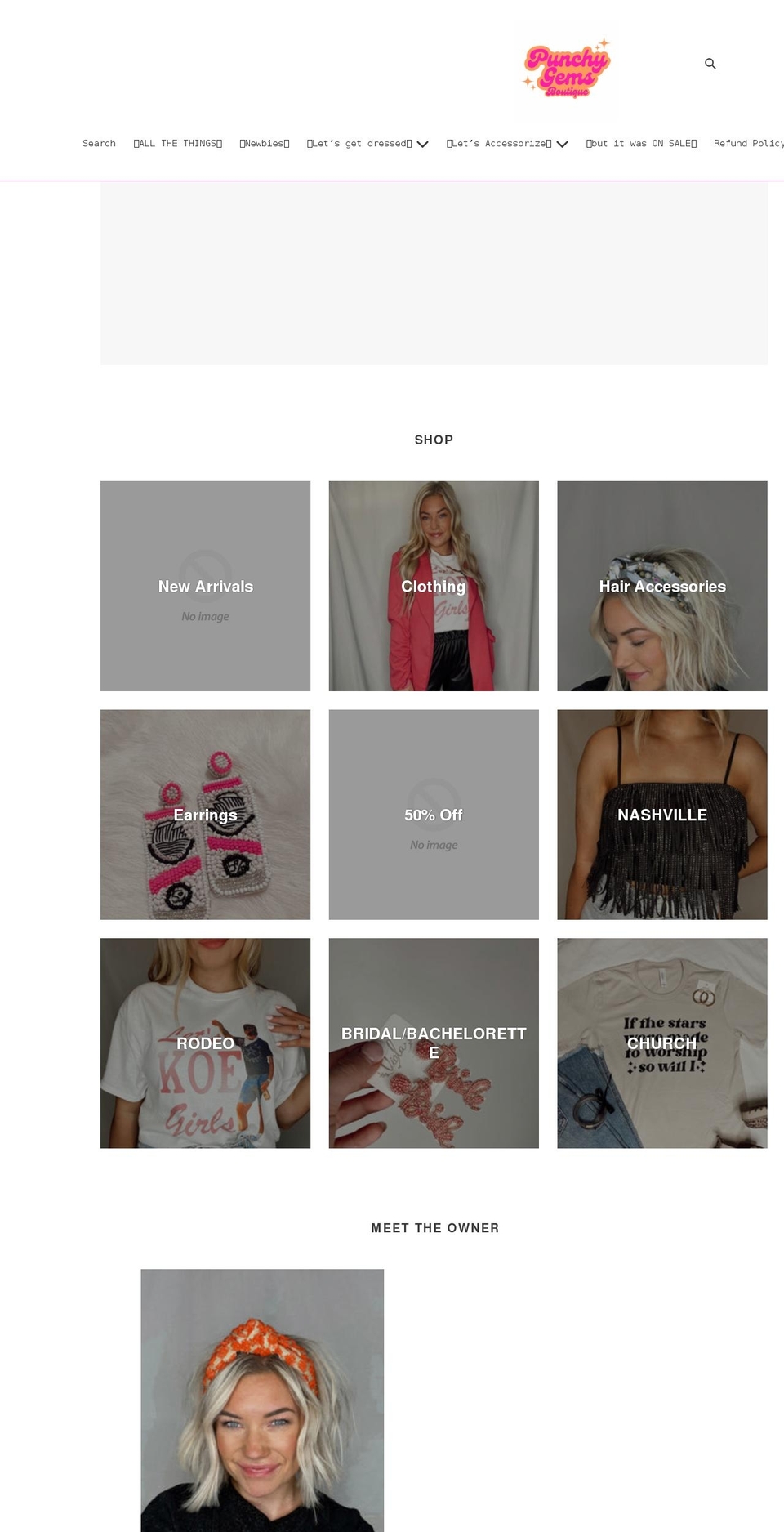 punchygemsandco.com shopify website screenshot