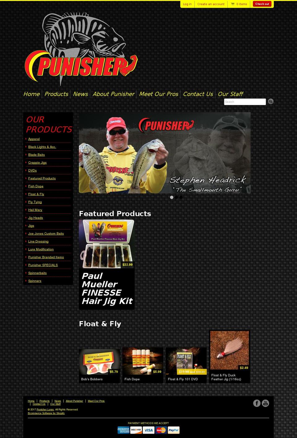 punisherlures.com shopify website screenshot
